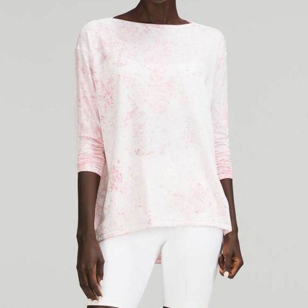 Lululemon‎ Back In Action Long Sleeve Vitasea Cirrus Wash Pink Size 10